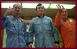 Mir-18 crew portrait: Norm Thagard, Vladimir Dezhurov, and Gennady Strekalov